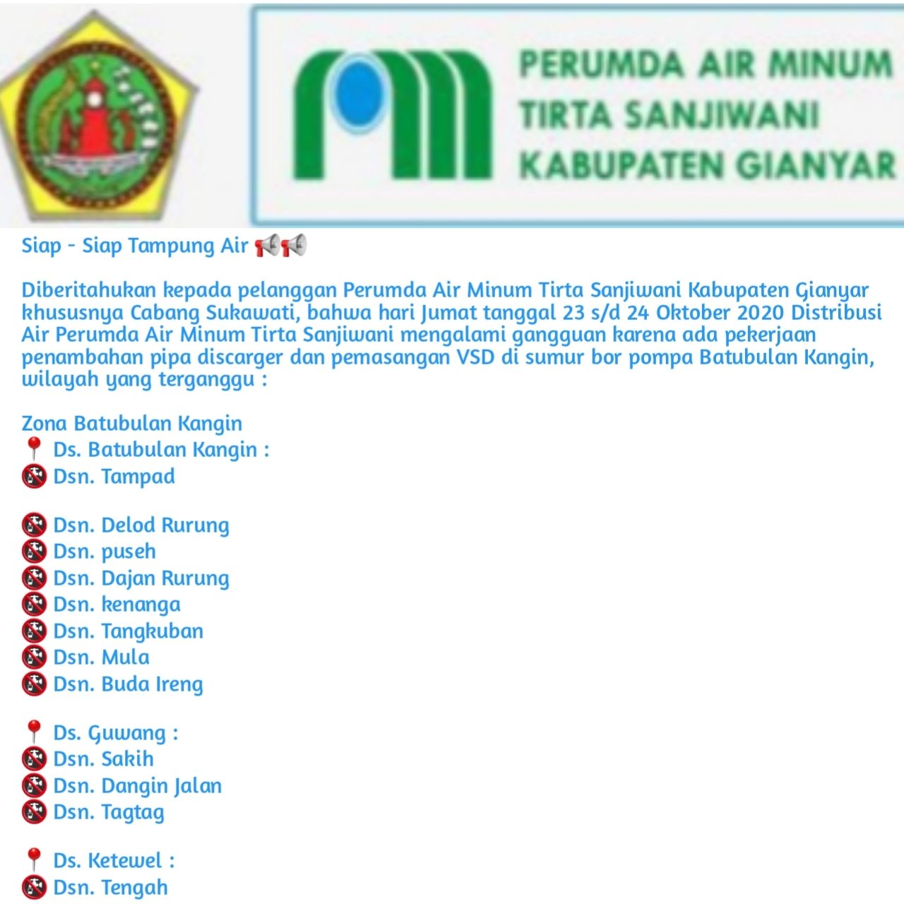 Info berita,Layanan PDAM,Kegiatan PDAM,gangguan layanan pdam,Berita PDAM,PERUMDA AMTS,PERUMDA AMTS Kabupaten Gianyar